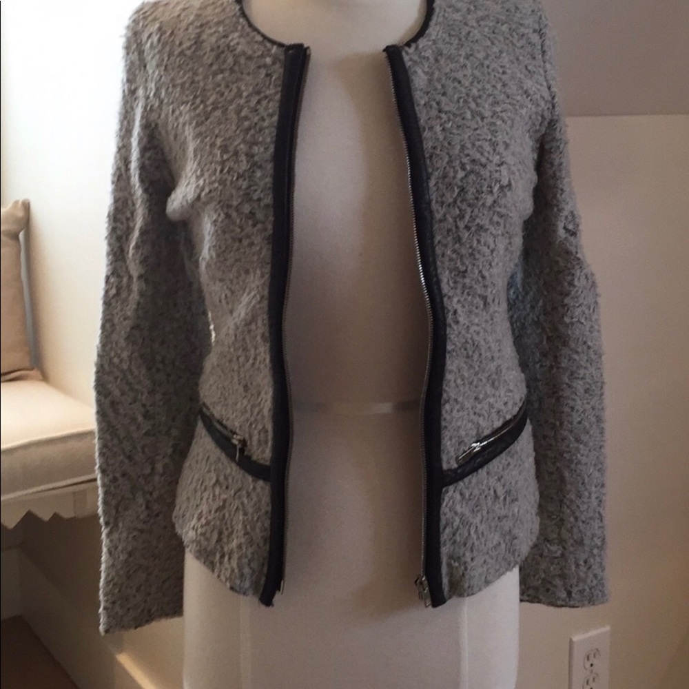 IRO jacket . Grey and black leather.